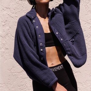 HIT THE SLOPES FLEECE JACKET NAVY